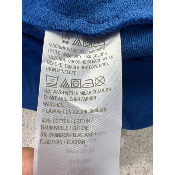 Joan Rivers French Terry Short Sleeve Hoodie XXS Bright Blue Cotton Blend NEW - Picture 5 of 7